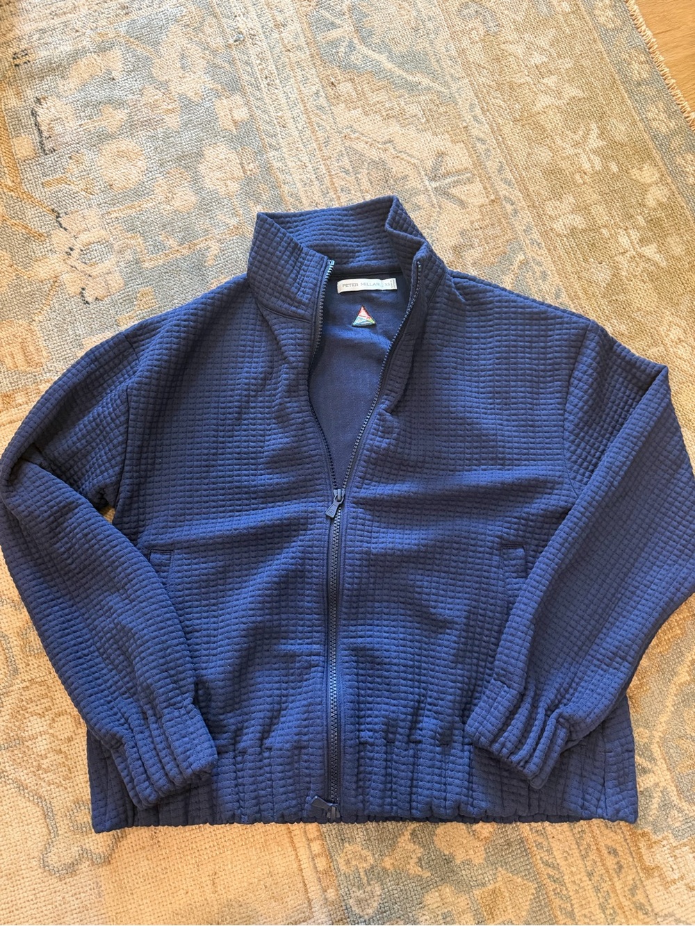 Peter Millar Women’s Flora Knit Jacquard Full-Zip Layer in Navy